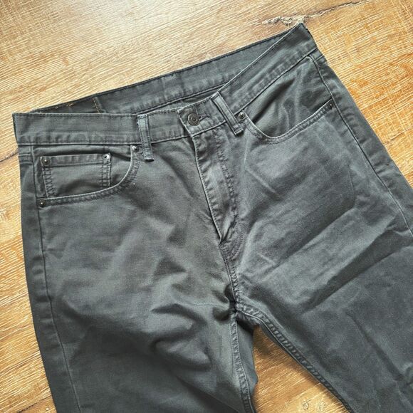 Levi's 505 Mens 33x30 Jeans Regular Fit Straight Leg Dark Gray Green White Tab - Picture 2 of 4